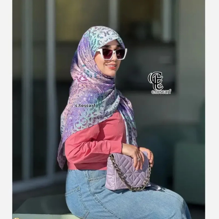 روسری نخ کاستوم قواره 140 طرح آنجل دخترانه