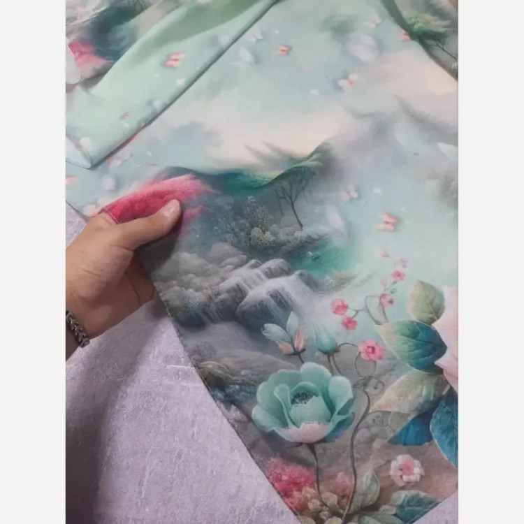 روسری نخی کاستوم طرح برکه سایز 140 چرخ دوز