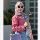 شال نخ کاستوم طرح آنجل رنگ گلبهی قواره 200×70
