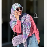 روسری نخی طرح آنجل قواره 110 دخترانه شاد